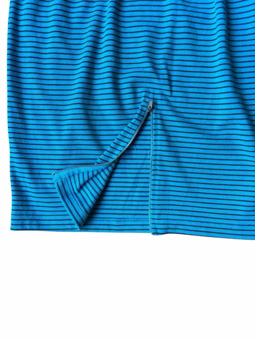 Vintage Y2K Turquoise ribbed Striped Pencil Skirt - Sleek Everyday Style - Picture 4 of 9